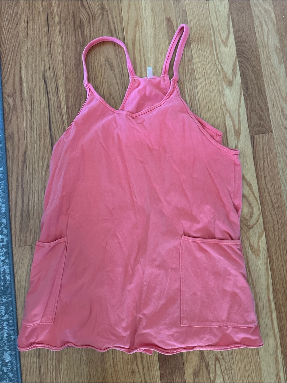 Coral Pink Sleeveless Pocket Tank